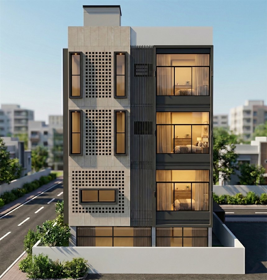 Modern Bungalow Elevation Design in Pune